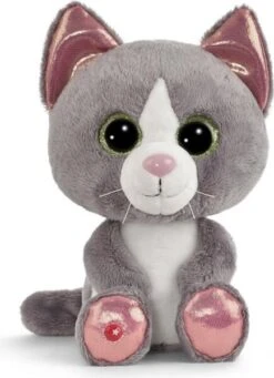 NICI Glubschis Plüschkatze Grau Felinja 25cm, GRÜN