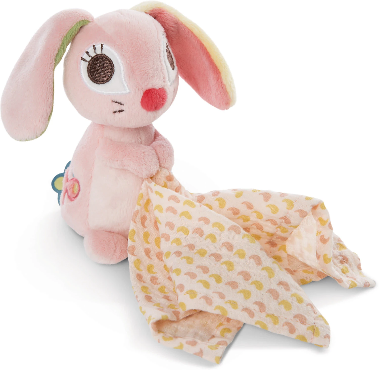 Nici Schmusetier 3D Hase Hopsali Mit Mulltuch, 13 Cm (48039)